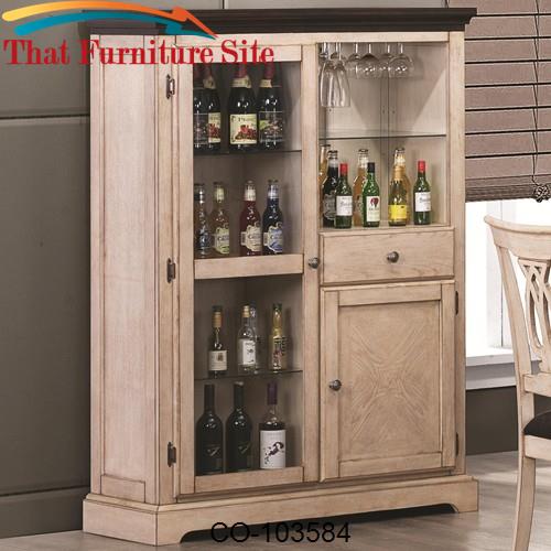 Camille Transitional White Bar Curio Cabinet by Coaster Furniture  | A
