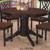 Addison Round Single Pedestal Dual-Tone Dining Table by Coaster Furniture 