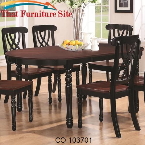 Addison Dual-Tone Oval Dining Table with Turned Legs &amp; One 18-Inch Ext