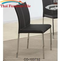 Ophelia Contemporary Black Colored Vinyl Dining Side Chair by Coaster Furniture 