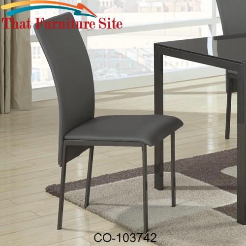 103740 Contemporary Charcoal Vinyl Dining Chair by Coaster Furniture  