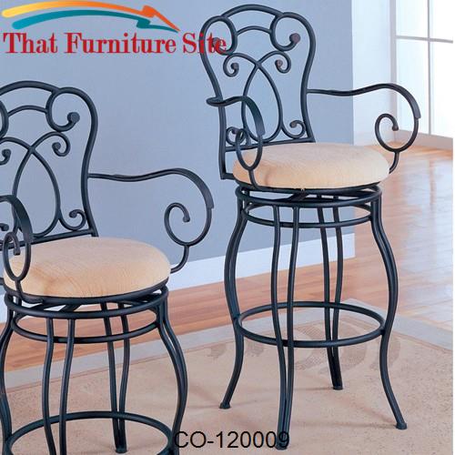 Dining Chairs and Bar Stools 29&quot; Metal Bar Stool with Upholstered Seat