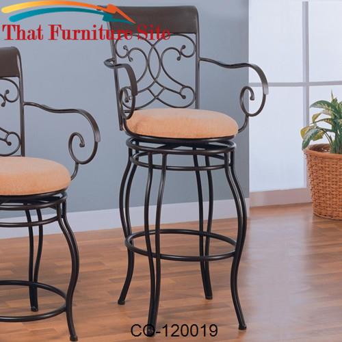 Dining Chairs and Bar Stools 29&quot; Metal Bar Stool with Upholstered Seat