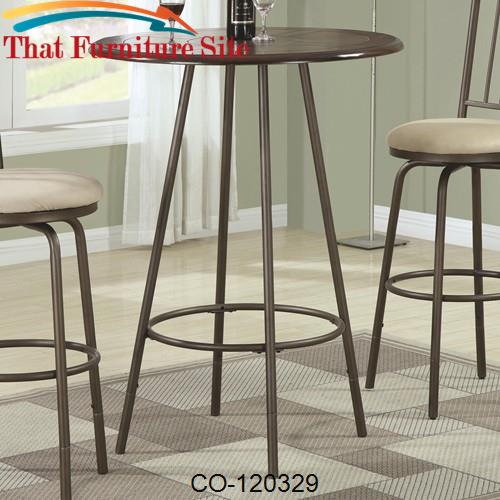 Bar Units and Bar Tables Adjustable Bar Table with Wood Top by Coaster