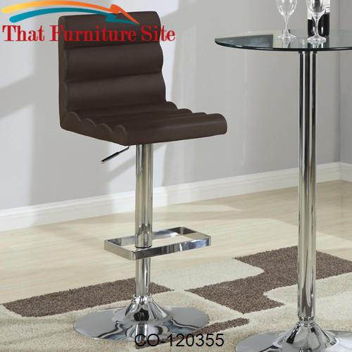 Bar Units and Bar Tables Contemporary Adjustable Brown Stool with Roll