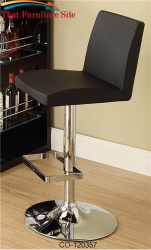 Bar Units and Bar Tables Contemporary Adjustable Black Stool by Coaste