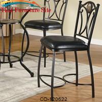 Monroe Metal Counter Height Chair with Stone Accent and Faux Leather Seat by Coaster Furniture 