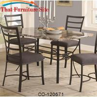 Ashford Rectangular Faux Marble Dining Table with Metal Base Finished in Black by Coaster Furniture 