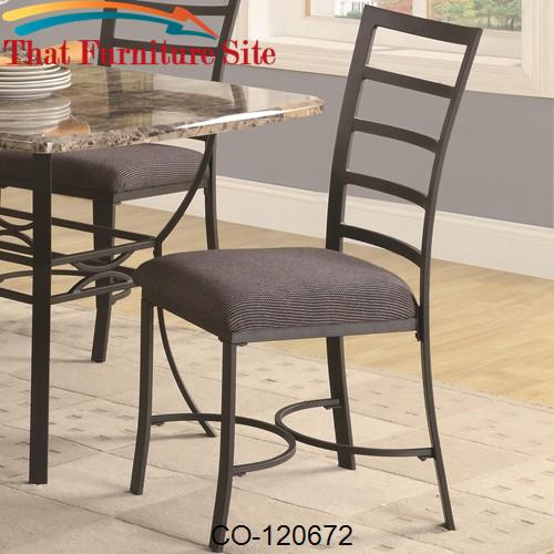 Ashford Dining Side Char with Metal Legs and Ladder Back by Coaster Fu