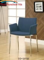 Dining 120 Navy Upholstered Dining Chair with Chrome Legs by Coaster Furniture 