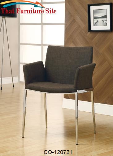 Dining 120 Coffee Upholstered Dining Chair with Chrome Legs by Coaster