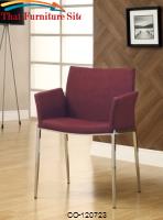 Dining 120 Cranberry Upholstered Dining Chair with Chrome Legs by Coaster Furniture 