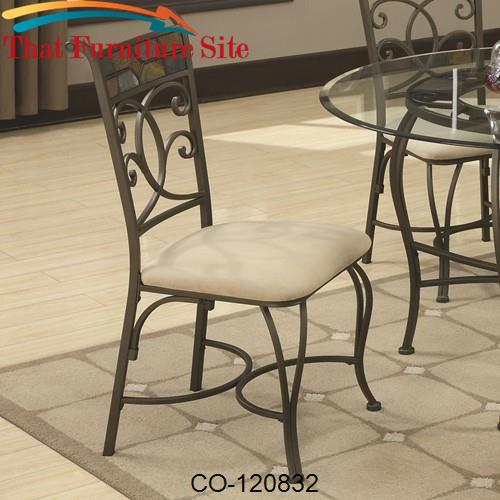 120830 Dining Side Chair with Upholstered Seat by Coaster Furniture  |