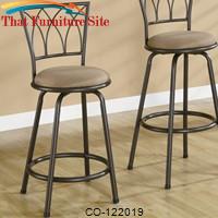 Dining Chairs and Bar Stools 24&quot; Metal Bar Stool with Upholstered Seat by Coaster Furniture 