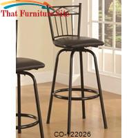 Dining Chairs and Bar Stools 29&quot; Metal Barstool with Black Faux Leather Upholstery by Coaster Furniture 