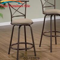 Dining Chairs and Bar Stools 24&quot; Metal Bar Stool with Upholstered Seat by Coaster Furniture 