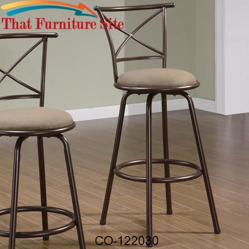 Dining Chairs and Bar Stools 29&quot; Metal Bar Stool with Upholstered Seat