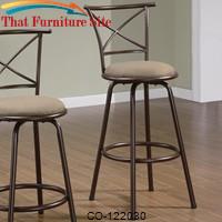 Dining Chairs and Bar Stools 29&quot; Metal Bar Stool with Upholstered Seat by Coaster Furniture 