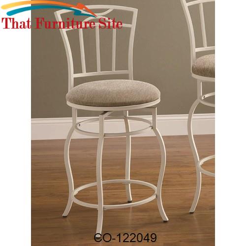 Dining Chairs and Bar Stools 24&quot; White Metal Barstool with Upholstered