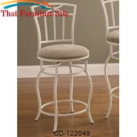Dining Chairs and Bar Stools 24&quot; White Metal Barstool with Upholstered Seat by Coaster Furniture 