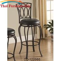 Dining Chairs and Bar Stools 29&quot; Elegant Metal Barstool with Black Faux Leather Seat by Coaster Furniture 