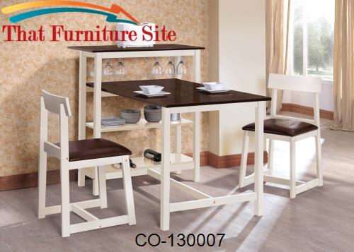 130007 3 Piece Breakfast Table &amp; Stool Set with Built-In Storage by Co