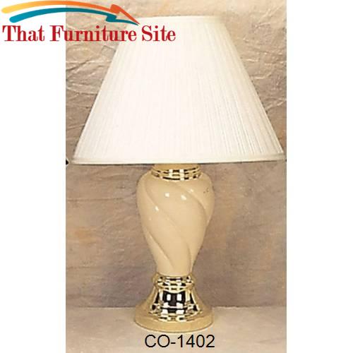 Table Beige Lamp Spiral Shape by Coaster Furniture  | Austin