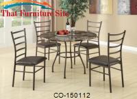 Dinettes 5 Piece Dining Set w/ Round Table and 4 Side Chairs by Coaster Furniture 