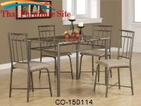 Dinettes 5 Piece Dining Set w/ Leg Table and 4 Side Chairs by Coaster Furniture 