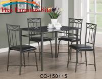 Dinettes 5 Piece Dining Set w/ Leg Table and 4 Side Chairs by Coaster Furniture 