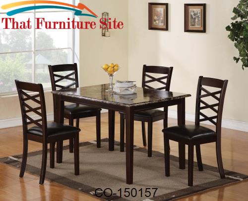 Bentley 5 Piece Rectangular Table &amp; Chair Set by Coaster Furniture  | 