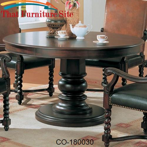 Riverside Round Pedestal Semi-Formal Dining Table by Coaster Furniture