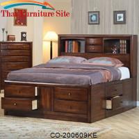 Hillary and Scottsdale Contemporary King Bookcase Bed with Underbed Storage Drawers by Coaster Furniture 