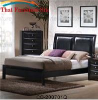 Briana Queen Low Profile Footboard Bed with Upholstered Panel Headboard by Coaster Furniture 