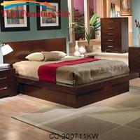 Jessica California King Platform Bed with Rail Seating and Lights by Coaster Furniture 