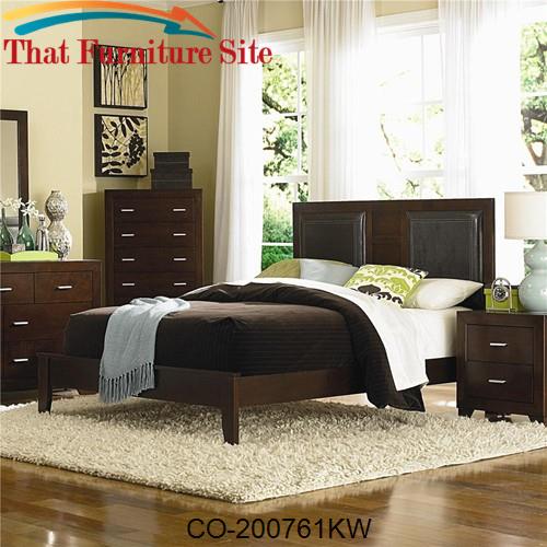 Tiffany California King Upholstered Platform Style Bed by Coaster Furn