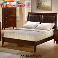 Tamara California King Platform- Like Bed with Upholstered Faux Leather Panels by Coaster Furniture 
