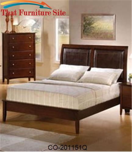 Tamara Queen Platform Bed with Upholstered Faux Leather by Coaster Fur