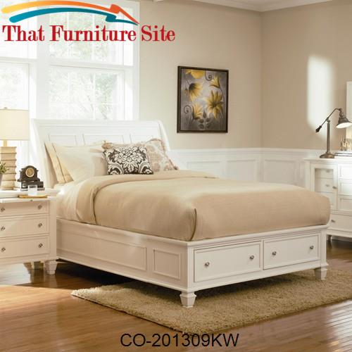Sandy Beach California King Sleigh Bed with Footboard Storage by Coast