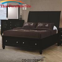 Sandy Beach California King Sleigh Bed with Footboard Storage by Coaster Furniture 