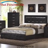 Dylan California King Faux Leather Upholstered Low Profile Bed by Coaster Furniture 