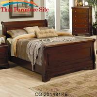 Versailles King Sleigh Bed with Deep Mahogany Stain by Coaster Furniture 