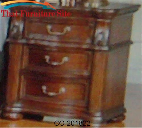 DuBarry Three-Drawer Traditional Nightstand with Reeded Pillar Accents