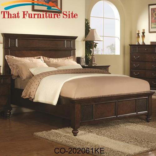 Sidney King Platform Style Bed with Dark Cherry Finish by Coaster Furn