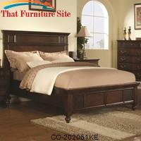 Sidney King Platform Style Bed with Dark Cherry Finish by Coaster Furniture 