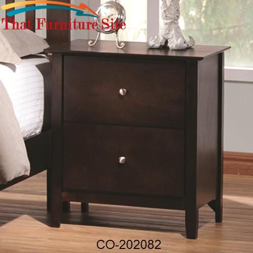 Tia Casual 2 Drawer Night Stand by Coaster Furniture  | Austin