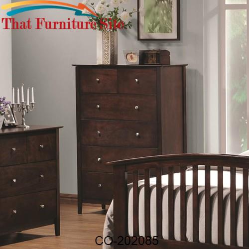 Tia Vertical Chest with 5 Drawers by Coaster Furniture  | Austin