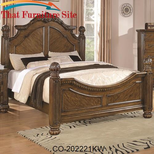 Bartole California King Traditional Bed with Finials by Coaster Furnit