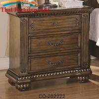 Bartole Traditional Three Drawer Night Stand by Coaster Furniture 