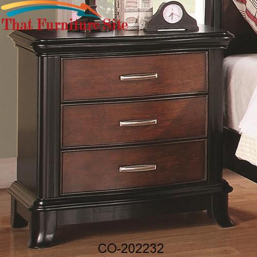 Josephina 3 Drawer Night Stand with Cherry and Mocha Finishes by Coast